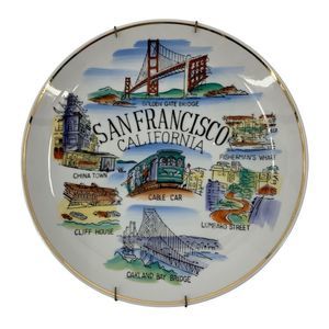 San Francisco CA Collector Vintage Souvenir Plate Japan Large 10" 0184